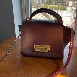 Zac Posen leather shoulder bag - Maroon